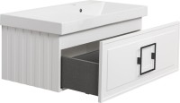 Мебель для ванной комнаты La Fenice Cubo 90 R белая, ручка черная