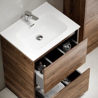Тумба с раковиной Sancos Libra Floor 60 дуб чарльстон, белая раковина CN7001