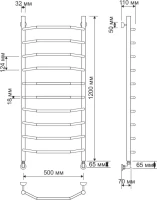 Полотенцесушитель водяной Secado Агата 1 125x55 см, бронза, лесенка, латунь Полотенцесушитель водяной Secado Агата 1 125x55 см, бронза, лесенка, латунь