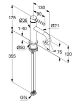Смеситель для раковины Kludi Nova Fonte Pura 20028N515 брашированный никель PVD