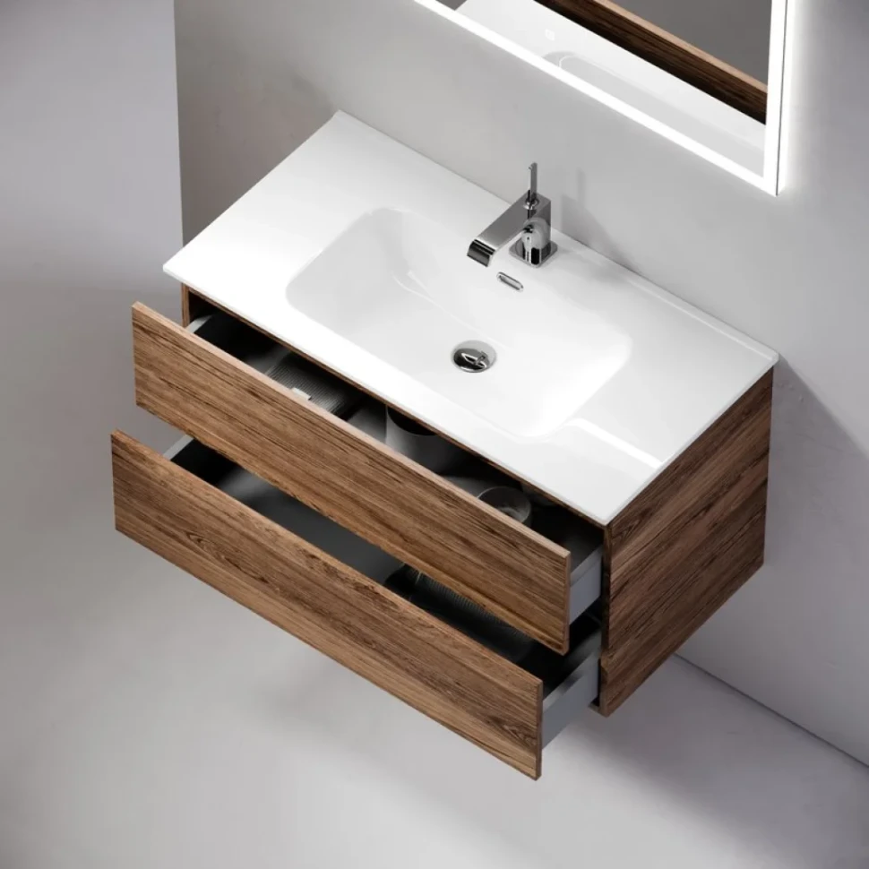 Мебель для ванной комнаты Sancos Urban 90 дуб чарльстон, белая раковина CN7002