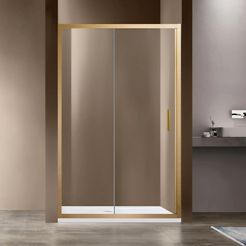 Душевая дверь в нишу Vincea Garda VDS-1G115CLG 115 см, профиль брашированное золото, стекло прозрачное
