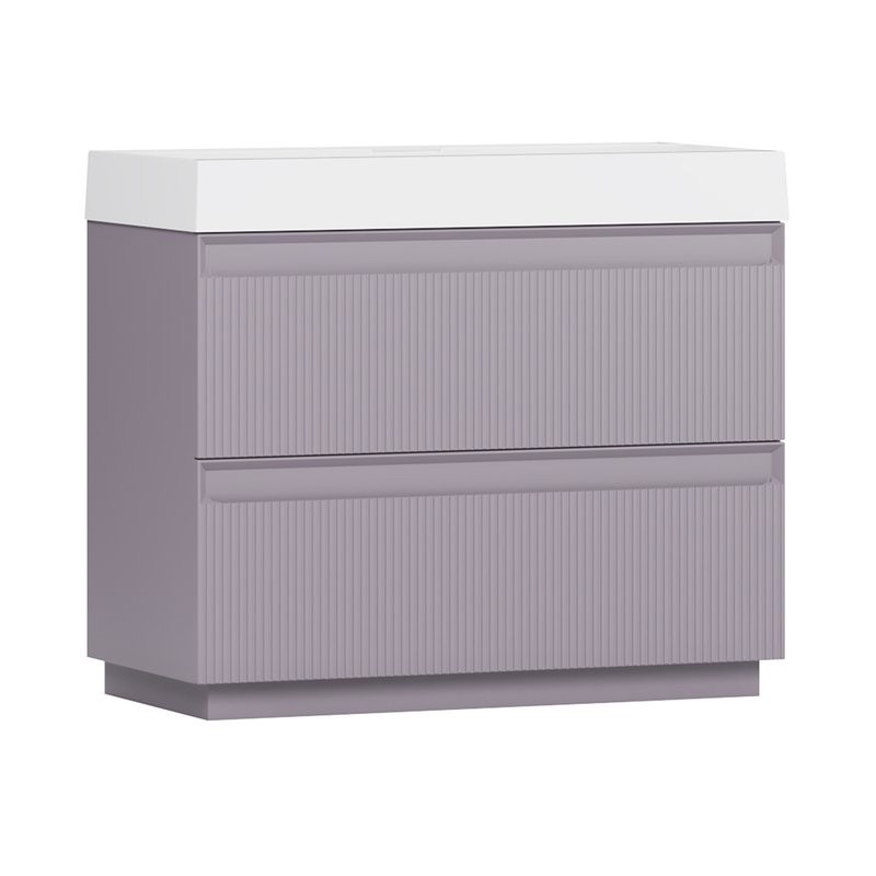 Тумба с раковиной Belux Базель 100 напольная, лаванда