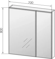Мебель для ванной комнаты Marka One Mix 70П с 2 ящиками, бирюзовое стекло, ручки рейлинг