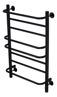 Полотенцесушитель электрический Comfysan Puro EC-8 80x55 см, скрытое подключение справа, слева, матовый черный, лесенка, из стали, с полкой