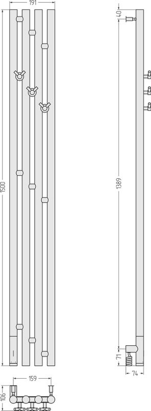 Полотенцесушитель электрический Сунержа Кантата 3.0 L 150х16 сатин