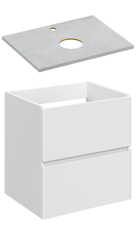 Тумба под раковину со столешницей STWORKI Колдинг 60 белая, матовая серая