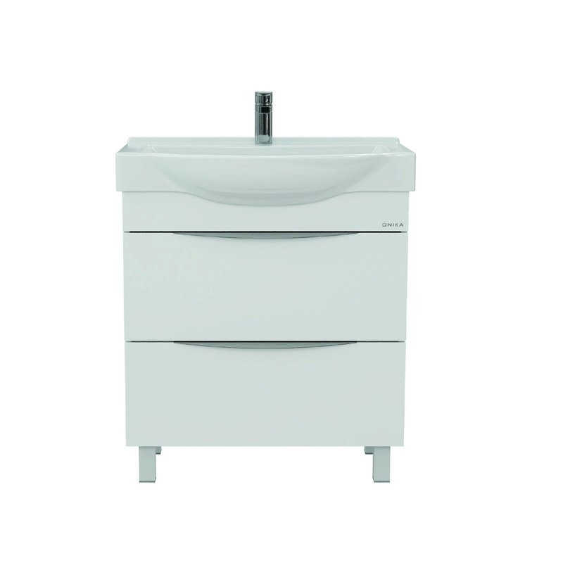Тумба под раковину без столешницы Onika Навиа 80 напольная, глянцевая белая
