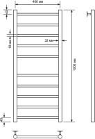 Полотенцесушитель водяной Comfysan Noumi W-10 100х40 100x45 см, матовый белый, лесенка