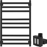 Полотенцесушитель электрический Secado Корсико 3 , 85x55 см, скрытое подключение справа, матовый черный, лесенка