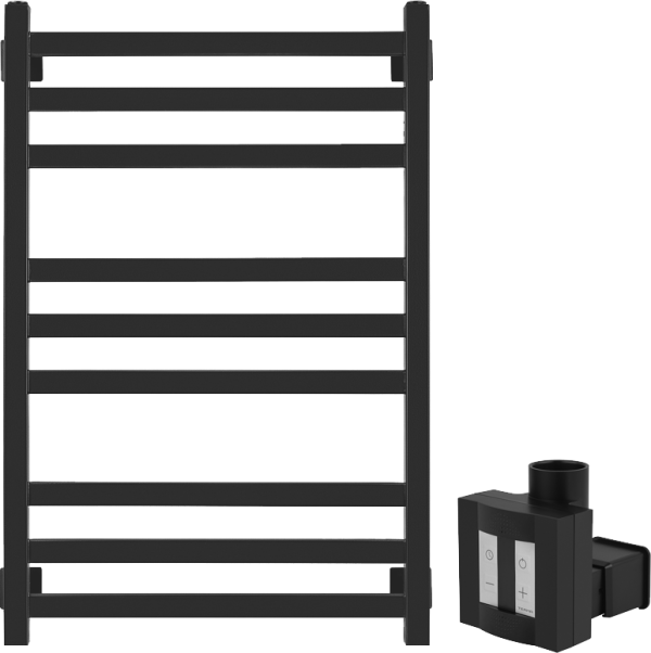 Полотенцесушитель электрический Secado Корсико 3 , 85x55 см, скрытое подключение справа, матовый черный, лесенка