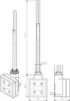 Полотенцесушитель электрический Secado Корсико 3 , 85x55 см, скрытое подключение справа, матовый черный, лесенка