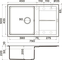 Мойка кухонная Omoikiri Sumi 79A-WH белый