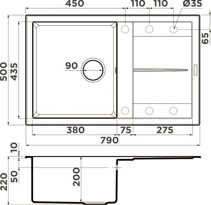 Мойка кухонная Omoikiri Sumi 79A-WH белый