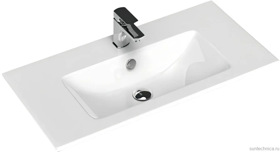 Тумба с раковиной Aquanet Практика 80 2 ящика, маренго
