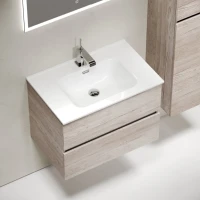 Мебель для ванной комнаты Sancos Urban 70 дуб галифакс натуральный, раковина белая