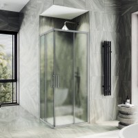 Душевой уголок Maybahglass MGY-1330-5 100х100 см, профиль матовый хром, стекло сатин