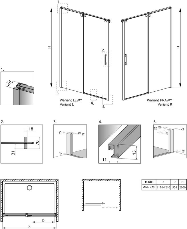 Душевая дверь в нишу Radaway Espera DWJ 120 L