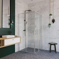 Душевой уголок Alex Baitler AB14100X1 100х100 см, профиль матовый хром, стекло прозрачное