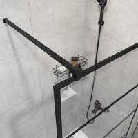 Душевая перегородка STWORKI Кронборг LOFT-GW- 110х220 110 см, профиль черный матовый