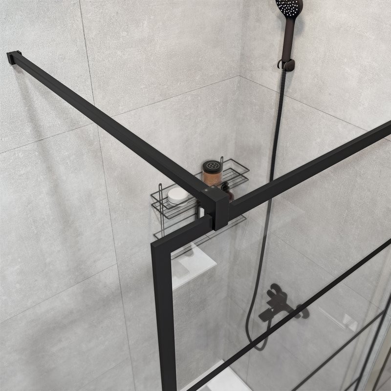 Душевая перегородка STWORKI Кронборг LOFT-GW- 110х220 110 см, профиль черный матовый