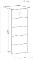 Душевая перегородка STWORKI Кронборг LOFT-GW- 110х220 110 см, профиль черный матовый