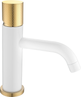 Смеситель для раковины Boheme Stick 121-WG.2 white touch gold