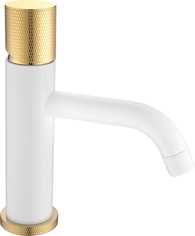 Смеситель для раковины Boheme Stick 121-WG.2 white touch gold