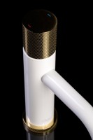 Смеситель для раковины Boheme Stick 121-WG.2 white touch gold