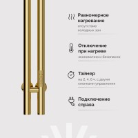 Полотенцесушитель электрический EWRIKA Пенелопа X2 120, золото