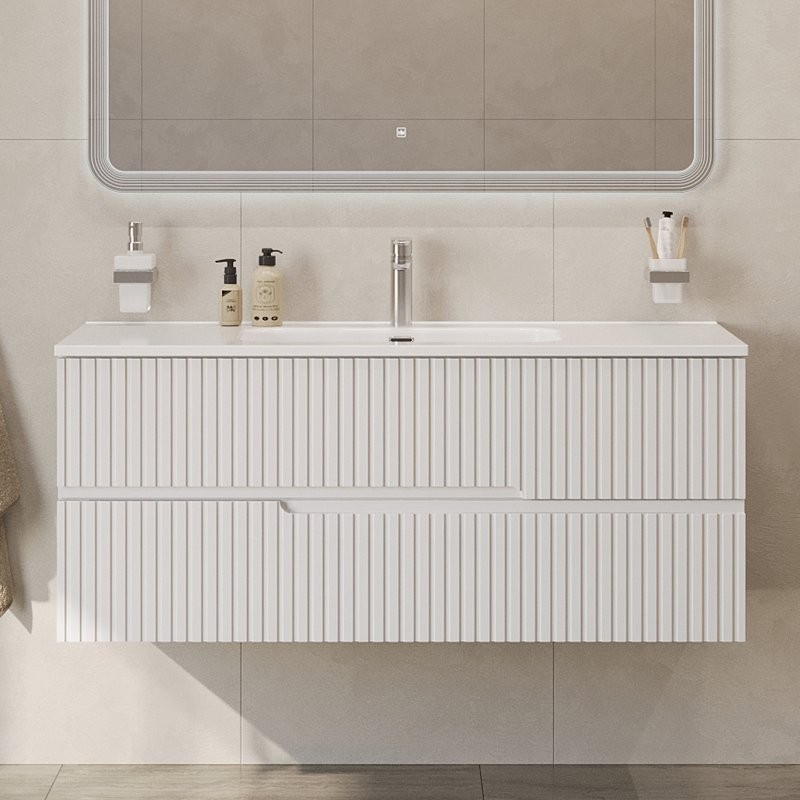 Тумба с раковиной Cezares Duet 120 bianco opaco, раковина Cezares CZR-8095-120