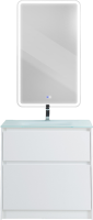 Мебель для ванной комнаты BelBagno Kraft 80 напольная, bianco opaco, раковина BB810/465-LV-VTR-BO