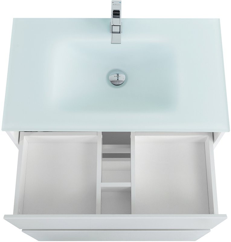 Мебель для ванной комнаты BelBagno Kraft 80 напольная, bianco opaco, раковина BB810/465-LV-VTR-BO