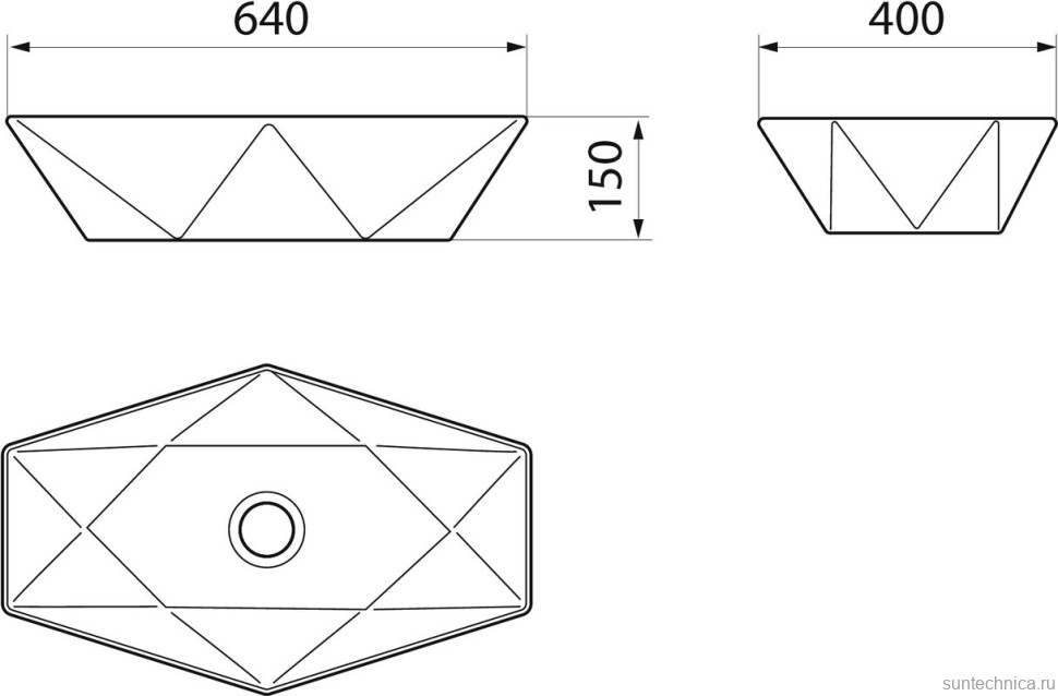 Мебель для ванной комнаты Runo Вудлайн 65 железный камень, раковина Poligono 65