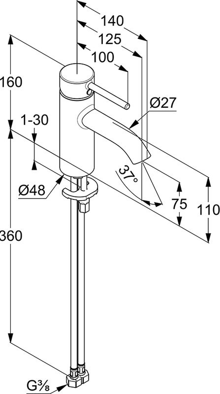 Смеситель для раковины Kludi Bozz 382723976 черный