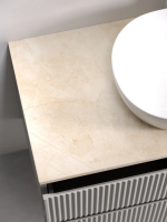 Тумба под раковину со столешницей Sancos Snob R 80 beige soft, столешница бежевая, с отв. под смеситель