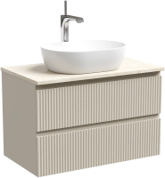 Тумба под раковину со столешницей Sancos Snob R 80 beige soft, столешница бежевая, с отв. под смеситель