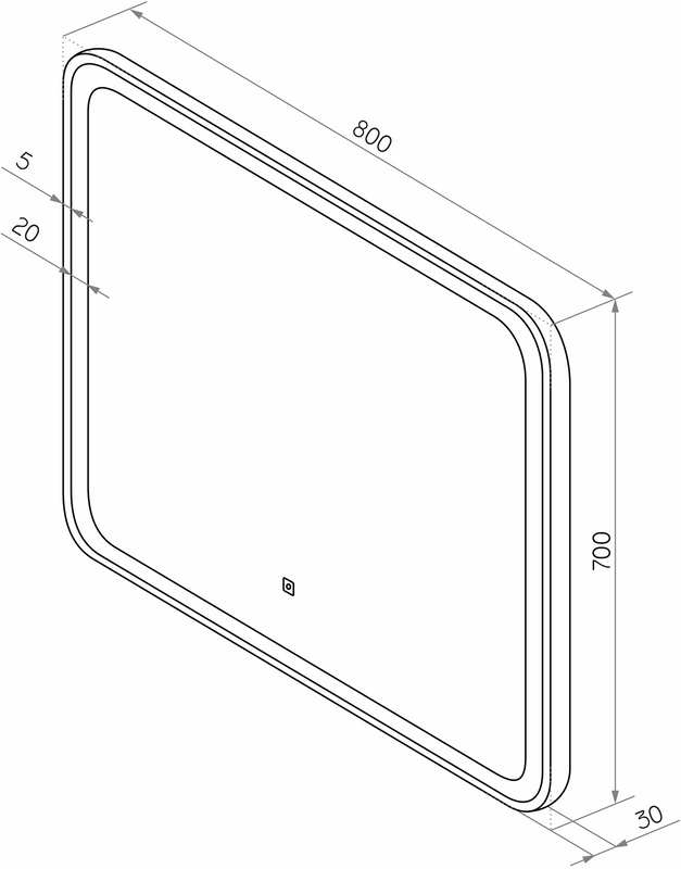 Зеркало Misty Капелла 80 с подсветкой, с сенсором