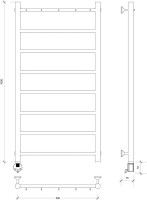 Полотенцесушитель электрический Secado Триада 1 К 100x50 см, подключение слева, графит, лесенка