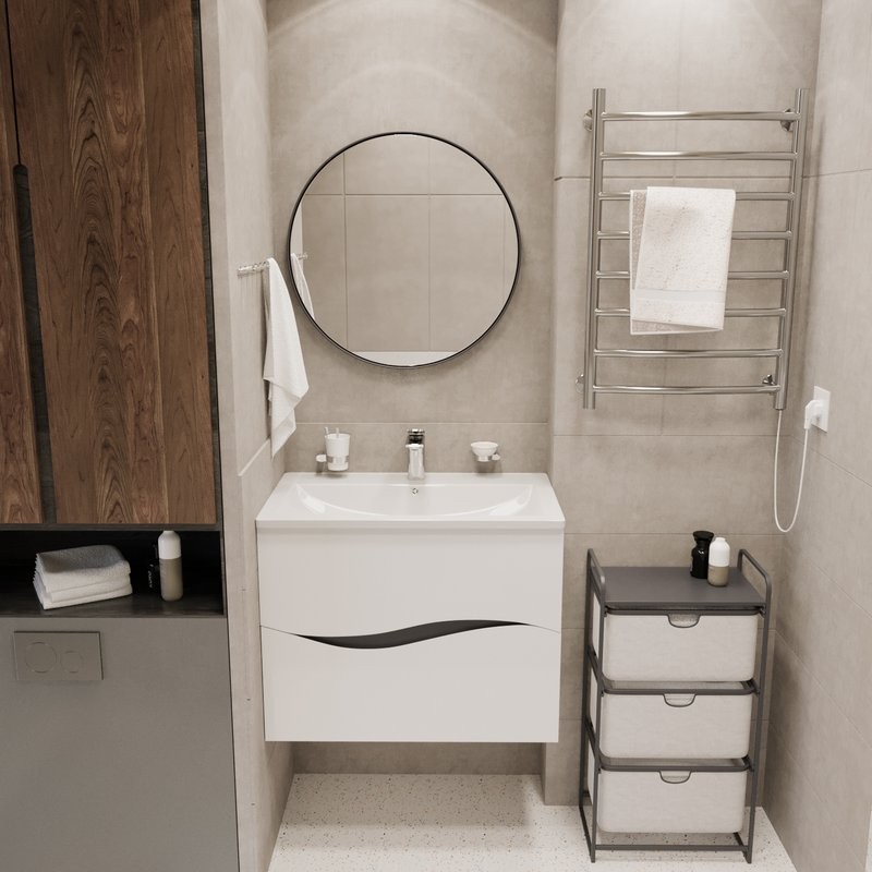 Тумба д/ванной "Лайф-70" подвесная  под раковину Марго-70 (MIXLINE) (ПВХ)