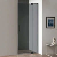 Душевая дверь в нишу Cezares Slider B 1 90/100 Grigio Nero профиль черный, стекло серое