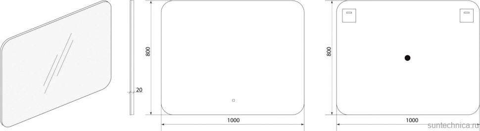 Зеркало Art&Max Modica 100х80 с LED-подсветкой, 6000К