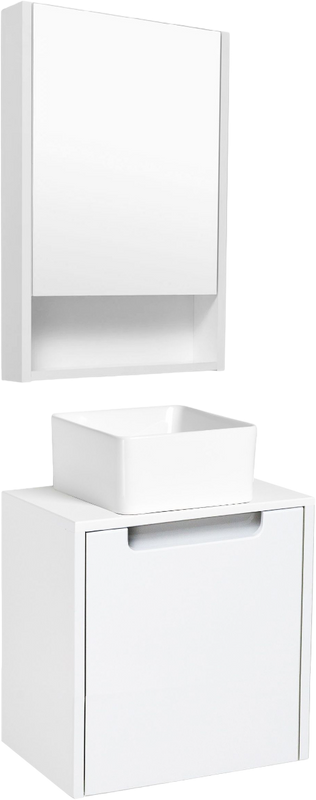 Мебель для ванной комнаты Runo Бари Микра 40 белая, раковина Uno 25