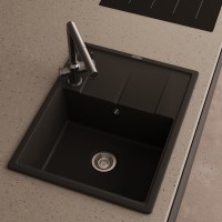 Мойка кухонная Abber Quarz AQ2903B матовая черная Мойка кухонная Abber Quarz AQ2903B матовая черная