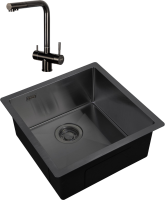 Комплект Мойка Zorg Light + Смеситель Inox SZR-7039 GRAFIT графит