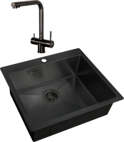 Комплект Мойка Zorg Light + Смеситель Inox SZR-7039 GRAFIT графит