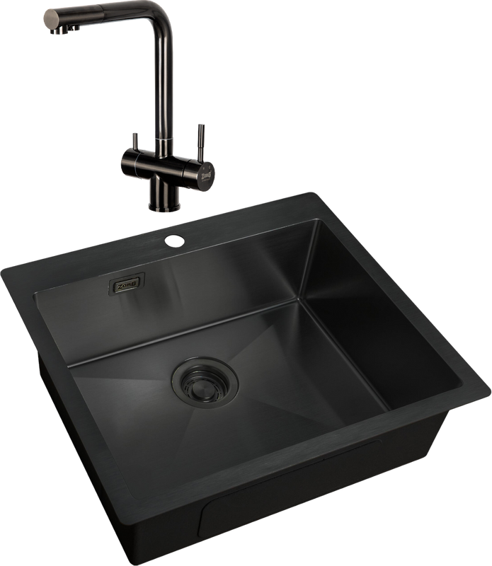 Комплект Мойка Zorg Light + Смеситель Inox SZR-7039 GRAFIT графит
