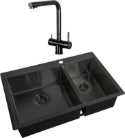 Комплект Мойка Zorg Light + Смеситель Inox SZR-7039 GRAFIT графит