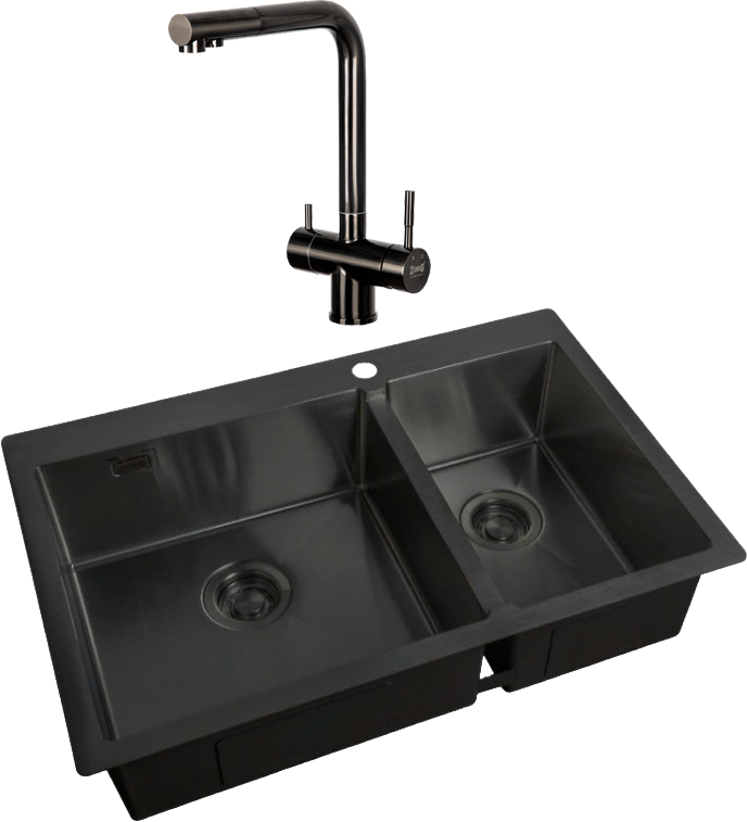 Комплект Мойка Zorg Light + Смеситель Inox SZR-7039 GRAFIT графит