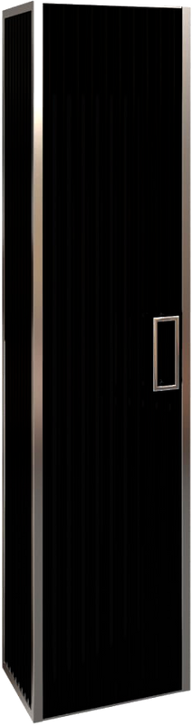 Шкаф пенал для ванной Armadi Art Monaco подвесной, черный глянец, хром